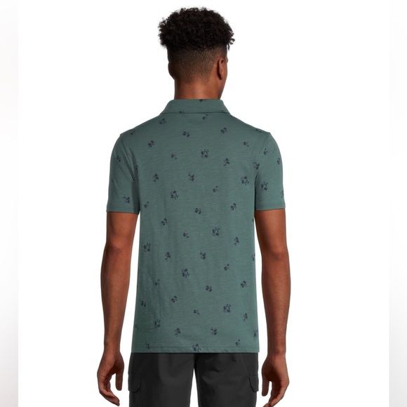 FARWEST Men’s Slub Textured All Over Print Polo Shirt - Picture 4 of 5